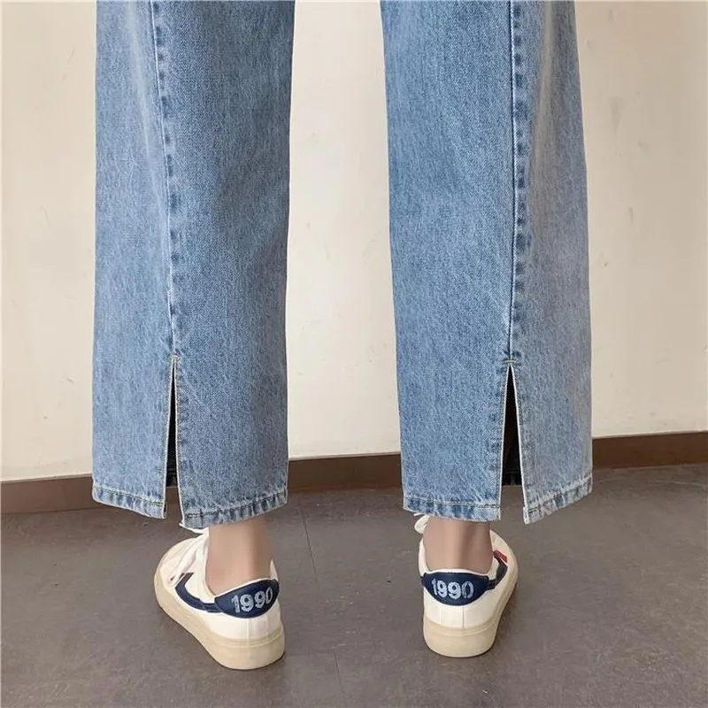 

Straight Jeans Vintage Korean All-match Summer Chic Design High Waist Womens Denim Trousers High Street Trendy Teens Trouser New