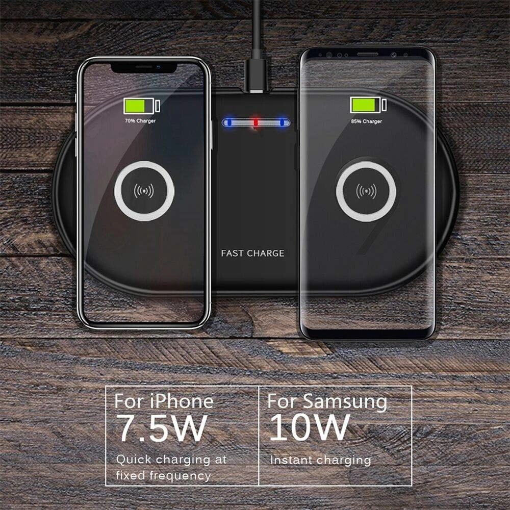 Быстрое беспроводное зарядное устройство 2 в 1 для Airpods Pro iPhone 8 X XR XS 11 Samsung S20 S10 Xiaomi Mi
