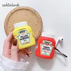 Чехол для airpods силиконовый чехол с объемным рисунком томатного соуса беспроводные наушникинаушники защитный чехол для airpods 1 2 зарядное устройство