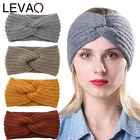 Levao осенне-зимняя однотонная вязаная повязка на голову для женщин, Новые Теплые полосы обруча для волос, ободок для волос, аксессуары для волос