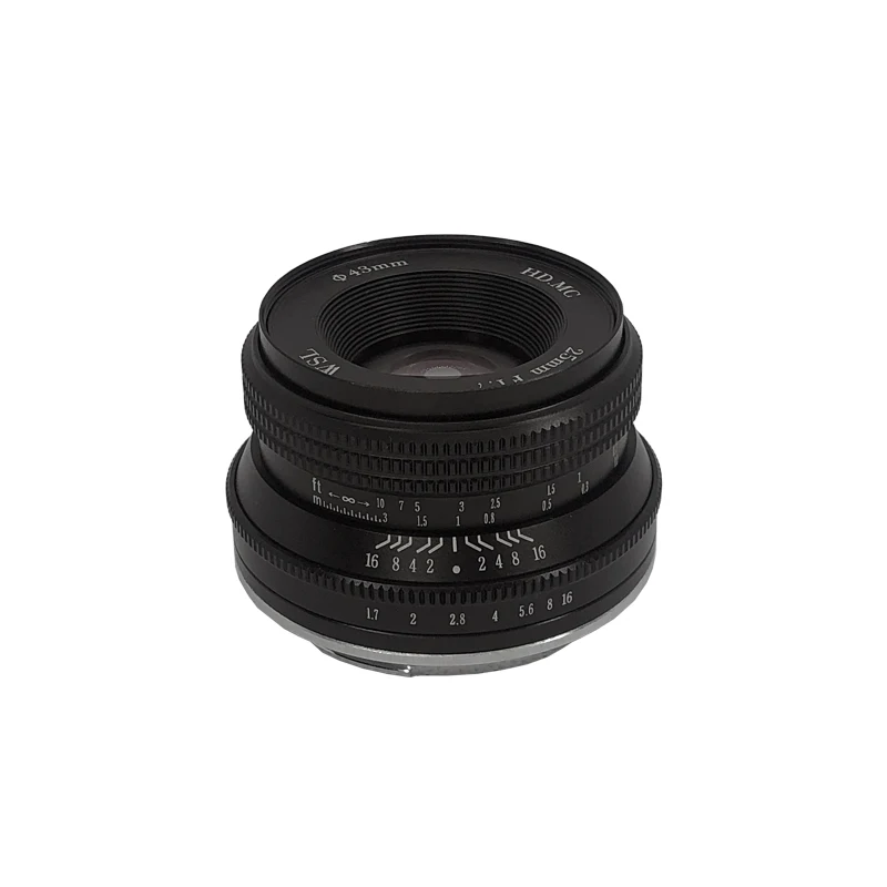 WesleyWSL 25 мм F1.7 объектив MF для Sony NEX E-mount Fuji XF X APS-C макро 4/3 M4/3 Canon EOS-M беззеркальная
