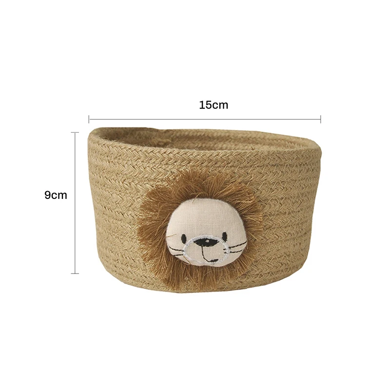 

Cartoon Animals Hand Woven Storage Basket Kids Toys Desktop Organizer Sundries Storage Box Laundry Baskets 15*9CM 1Pcs