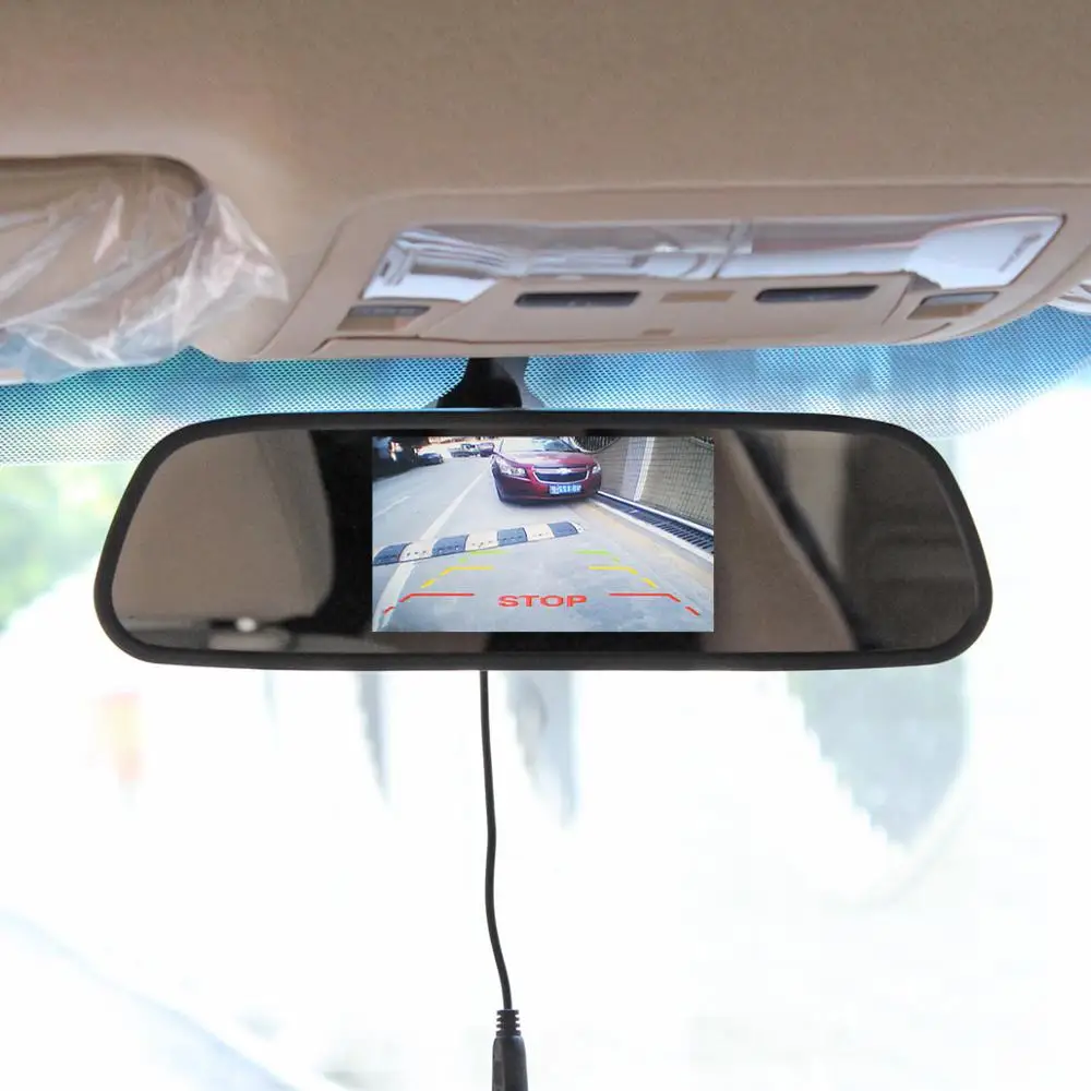 DIYSECUR 5 &quotHD дисплей зеркало заднего вида монитор 2ch видео вход 800*480 Автомобильный
