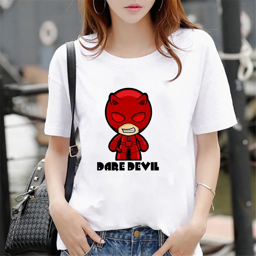 

Various Styles Harajuku Cartoon Characters Summer Women Teeshirt SpiderMan Graffit Solid Color Female Teeshirts Choice For Girls