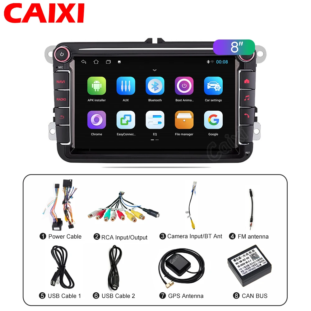 Магнитола CAIXI для Volkswagen Passat B7 B6 мультимедийный плеер на Android 10 с DVD GPS гольфа Touran Polo