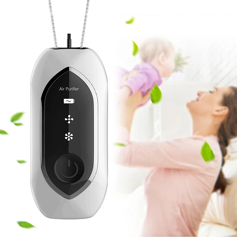 

Hanging Neck Air Purifier, Fashionable Personal Wearable Mini Portable Necklace Air Purifier Negative Ion Generator