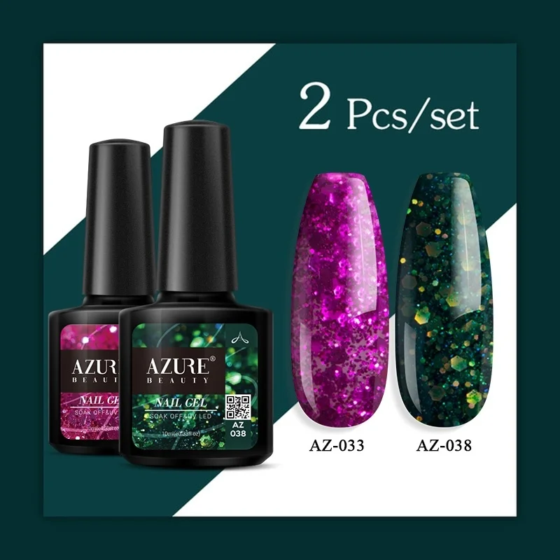 Лазурный Красота зеленый цвет серии гель для ногтей набор замочить от