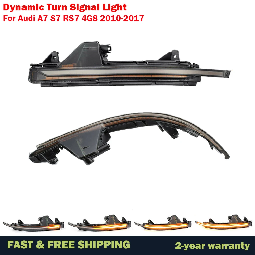 

Dynamic Turn Signal LED Side Wing Rearview Mirror Sequential Indicator Blinker Repeater Light For Audi A7 S7 RS7 4G8 2010-2017