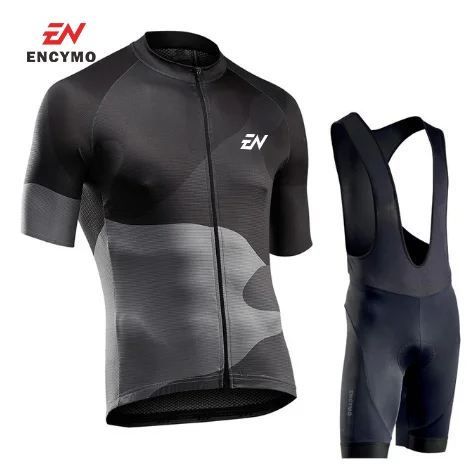 

Men Cycling Jersey Summer Short Sleeve Set Maillot bib shorts Bicycle Clothes Sportwear Shirt Clothing ENCYMO