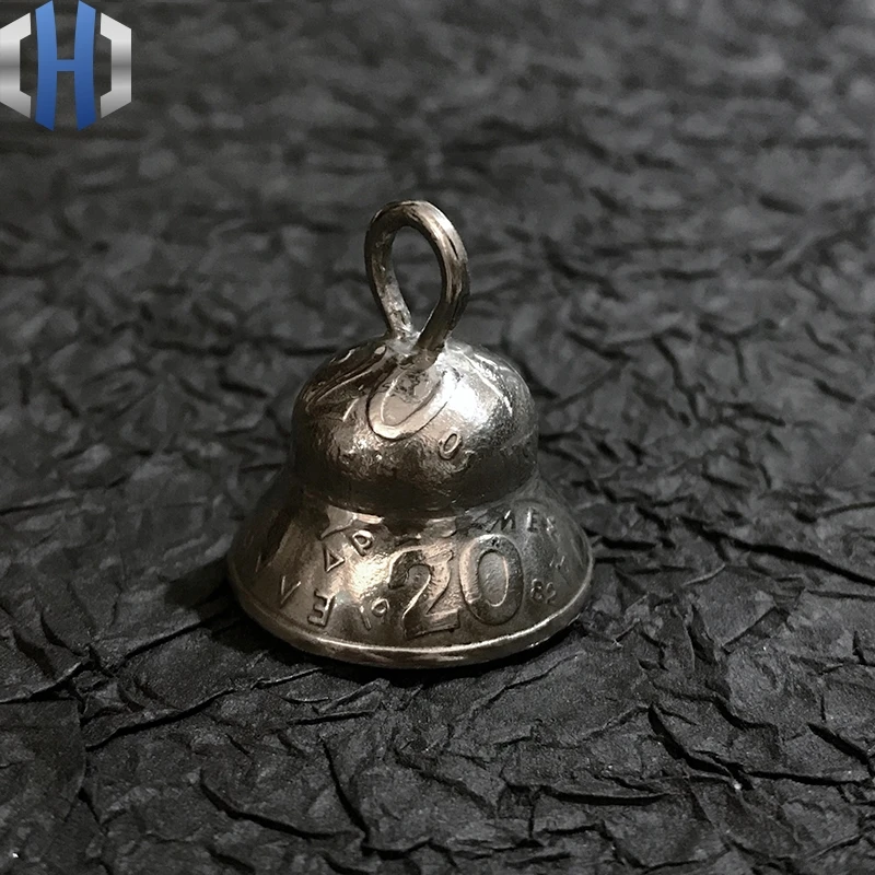 

Vintage Handmade Foreign Blessing Coin Wind Bell Pendant Car Keychain EDC Pendant