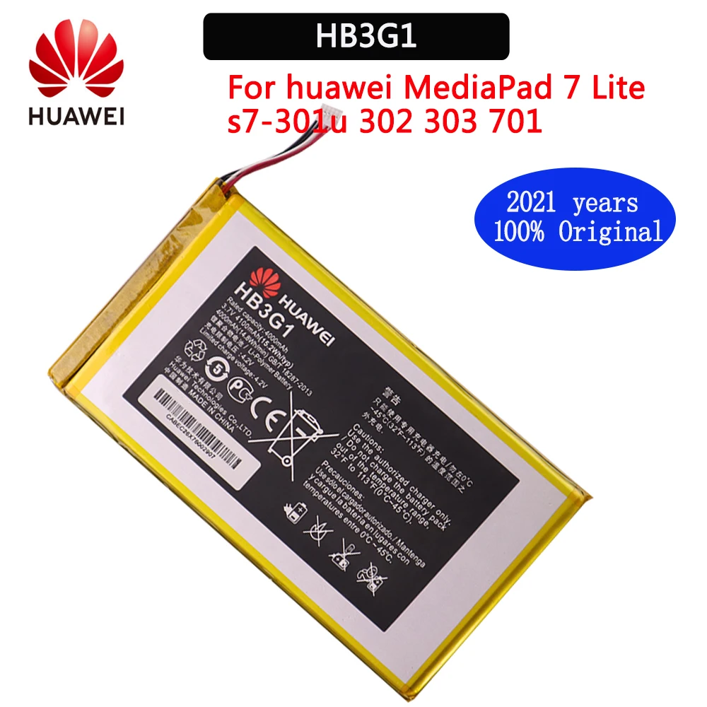 

huawei original HB3G1 4000mAh MediaPad Battery For Huawei S7-303 S7-931 T1-701u S7-301w MediaPad 7 Lite s7-301u S7-302