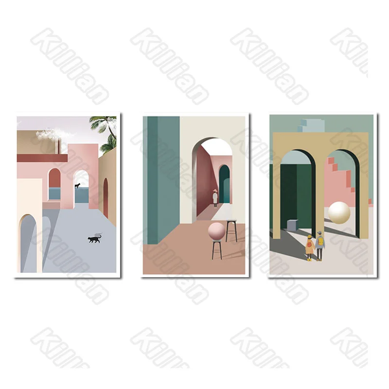 

Brief Geometry Style Frameless Poster Home Bedroom Decorative Living Room Windmill Canvas Painting Hd Print Poster Fresco