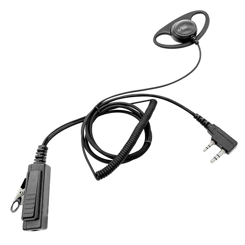 1-Wire D-Ring Earpiece and Mic Headset Compatible with Kenwood 2-Pin Two Way Radios  NX-340 TK-3402 TK-2170 TK-3312 TK-3360