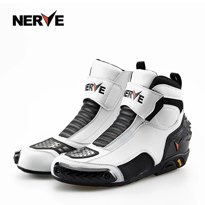 

NEVE BIKERS Motorcycle Boots Moto Racing Motocross Off-Road Motorbike Shoes Black/White/Red Size 39/40/41/42/43/44/45 NV005