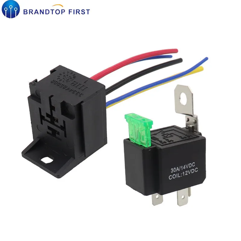 Предварительно проводное 4 контактное реле 30 А 12 В постоянного тока монтажное