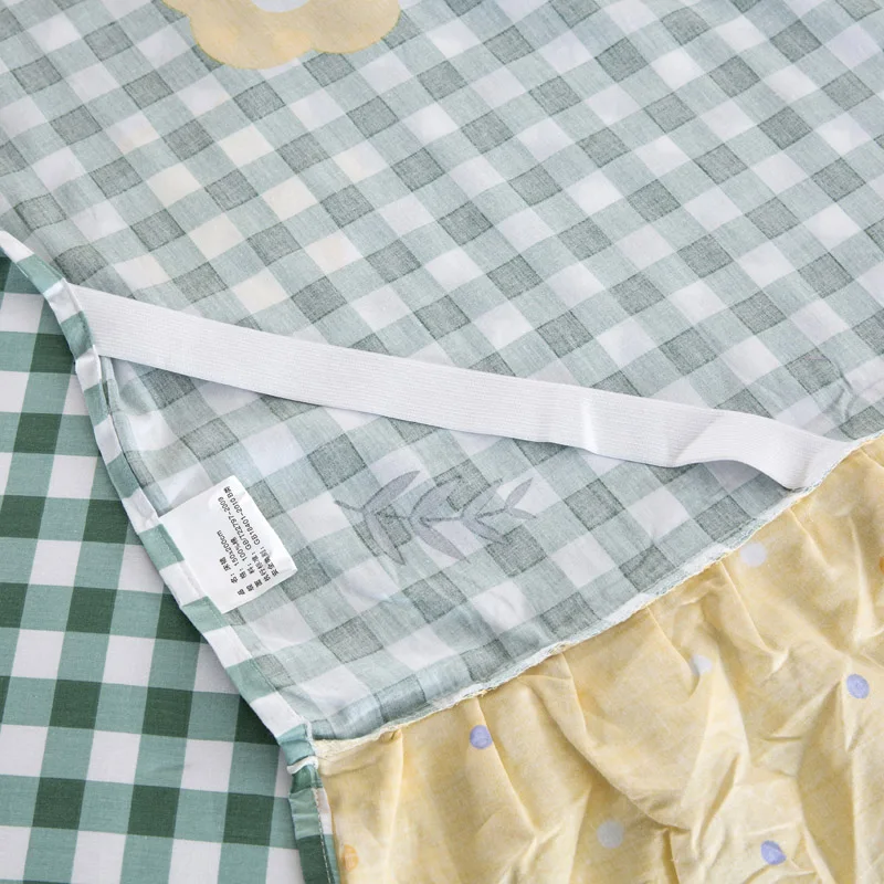Романтичная элегантная шифоновая постельная юбка в желтую клетку 2021 простыни из