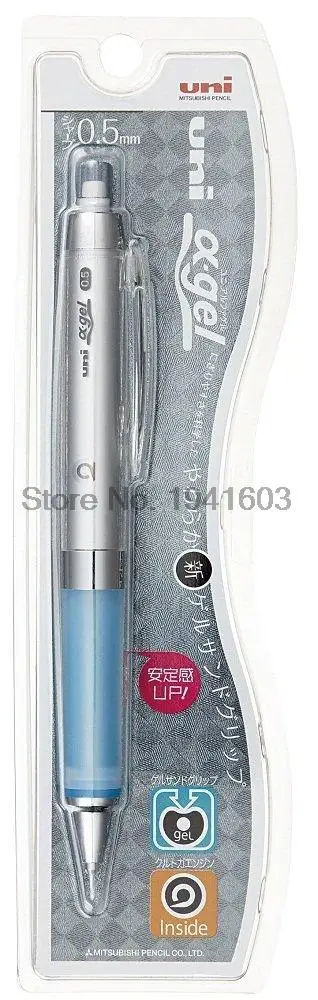 Uni M5-858GG, 3 штуки, альфа-гель, Куру, Тога, Автоматическое вращение свинца с суперзахватом, механический карандаш-0,5 мм - Цвет: Sliver with blue