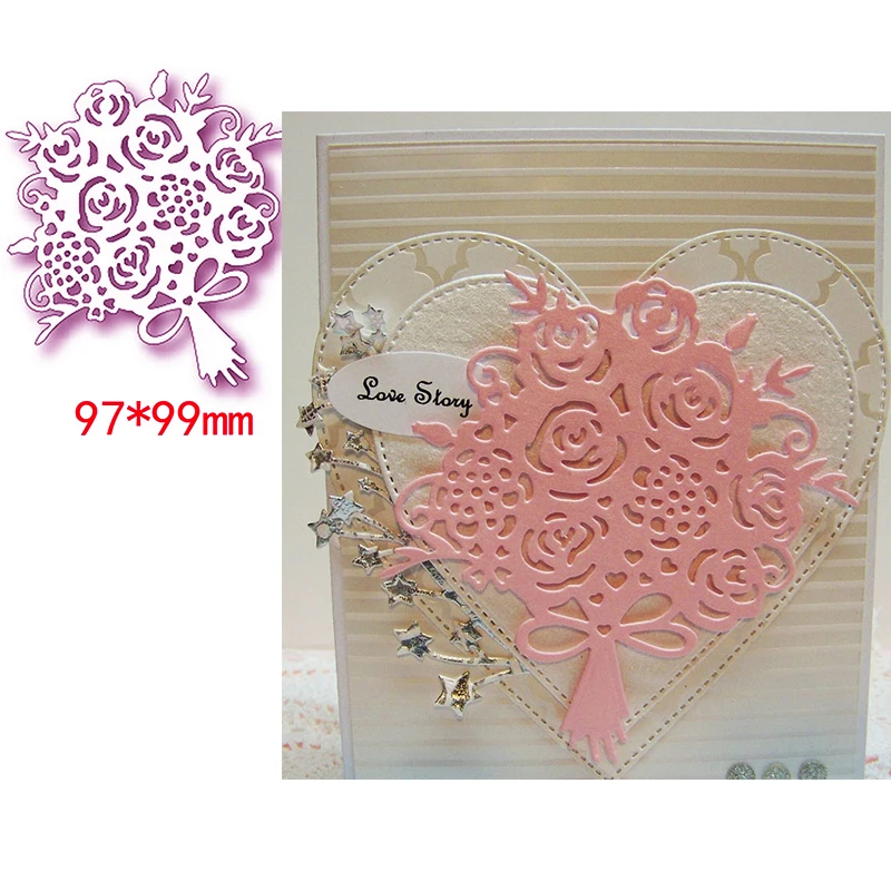 

Beautiful Wedding Bouquet Popular Cheap Metal Cutting Dies Scrapbooking Album Paper DIY Cards Crafts Embossing Dies New