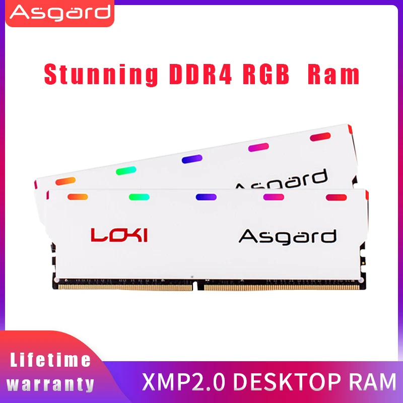 Asgard W1 серия RGB ram Memoria 2X8GB 16GB DDR4 3200MHz 1,35 V для настольных ПК DIMM двухканальный