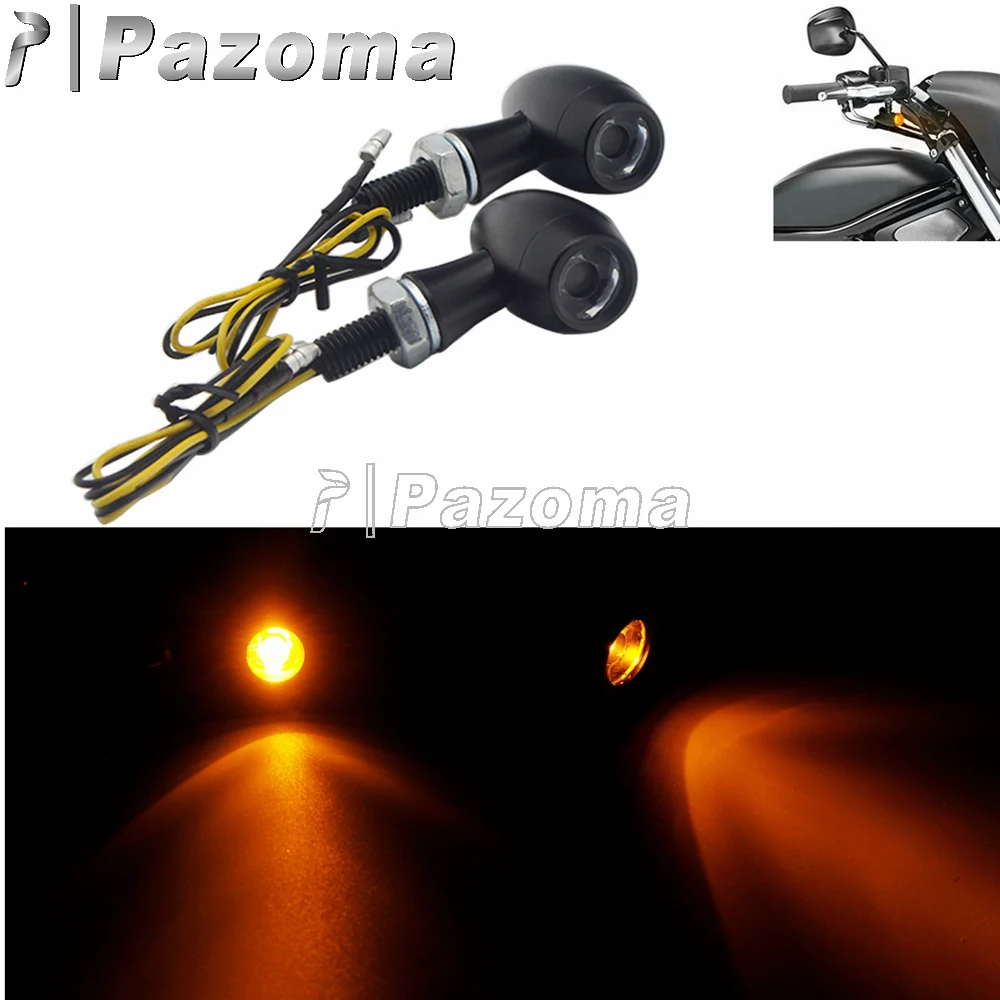 

2PCS 8MM Motorcycle Mini Bullet LED Turn Signal Light Mark Running Indicator Light For Harley Choppers Cruisers Cafe Racer