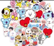 60 шт. BT21 наклейка мультяшная Милая наклейка для домашнего декора DIY Наклейка s багаж ноутбук игрушка для скейтборда Дневник Книга телефон автомобиль - Цвет: 60pcs