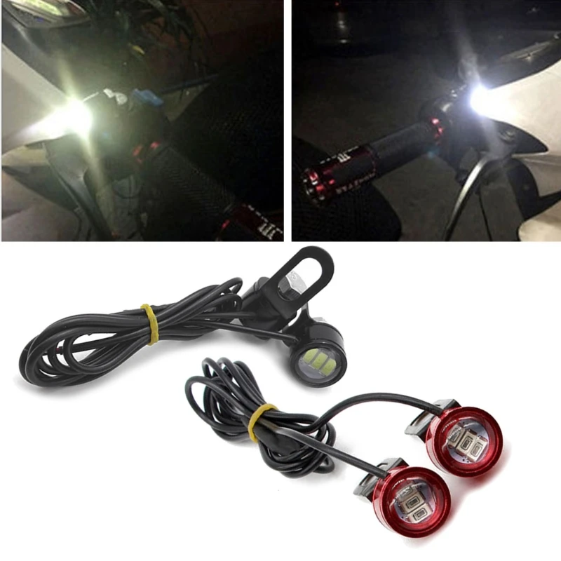 

Motorcycle Rearview Mirror Eagle Eye Flash Strobe 3LED Signal Light Spotlight 6XDB