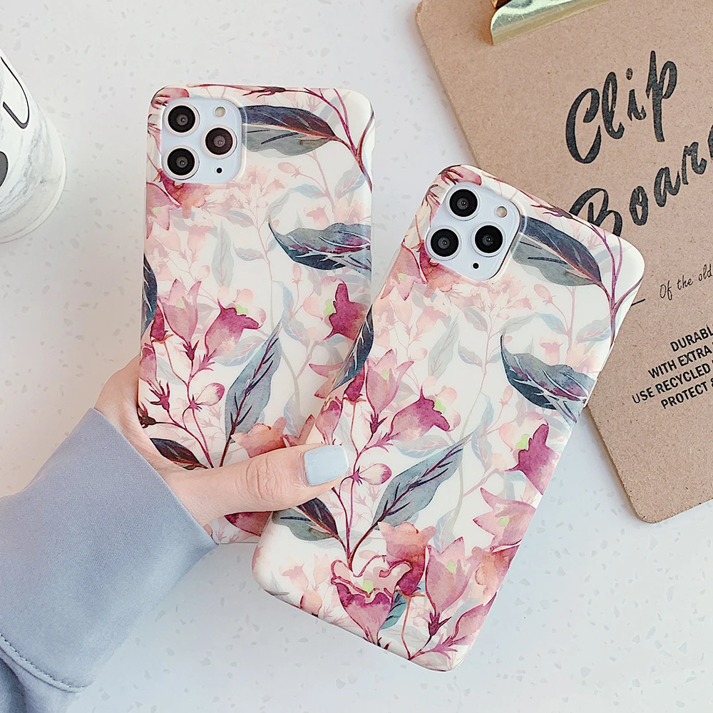 LOVECOM винтажные красочные чехлы для телефонов с изображением цветов для iPhone 11 Pro Max XS Max XR 6 6S 7 8 Plus X XS мягкая IMD задняя крышка с цветочным рисунком Coque