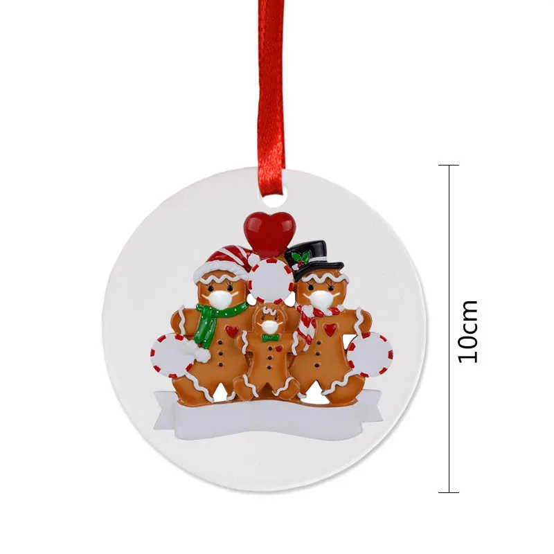 

1PC Plastic PVC Christmas Ornament Round Pendant Heart Bear With Pen For Household Christmas Tree Decoration Ornament
