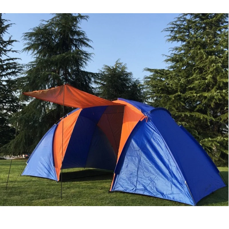 Большая семейная туристическая палатка без дна роскошный двухслойный тент для 5 6