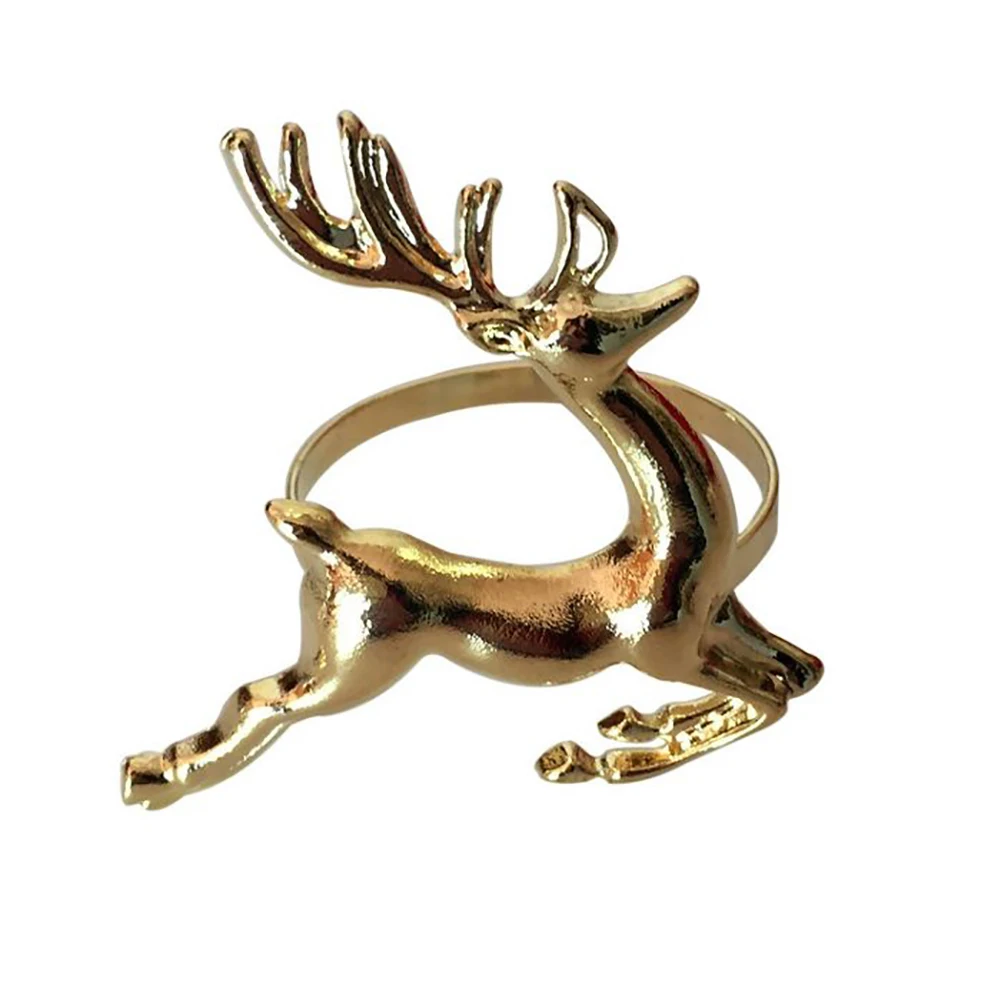 

Modern Chic Napkin Rings Elk Shape Holiday Napkin Ring for Christmas Festivals Dinner Parties Weddings Receptions Everyday Use