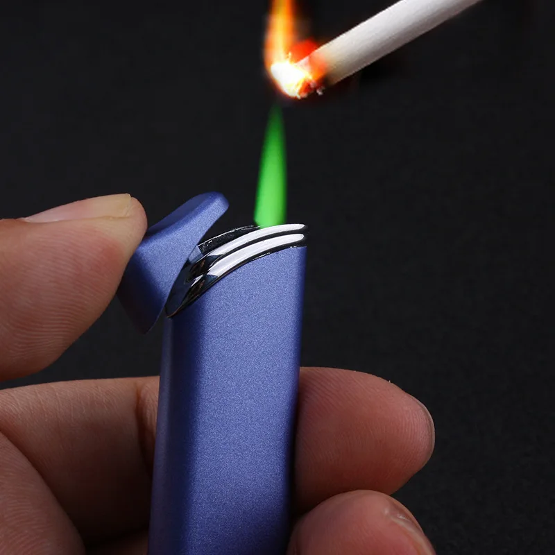 

Long Strip Jet Torch Lighter Windproof Gas Green Flame Lighter Inflatable Butane 1300 C Cigarette Cigar Lighter Gadgets For Men