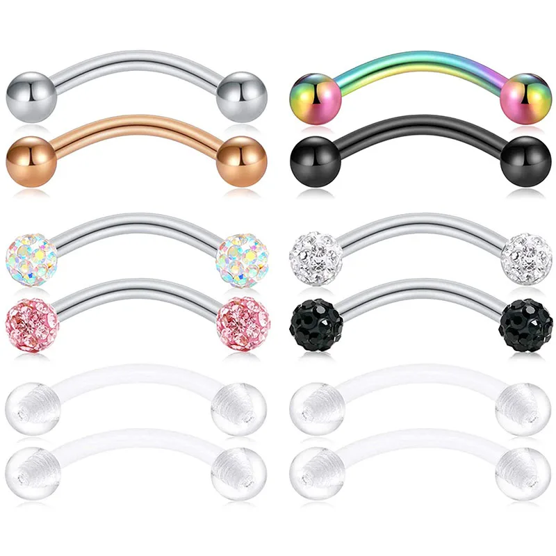 Серьги подвески из хирургической стали диаметром 8 мм и 10 16 г|Украшения для тела| |