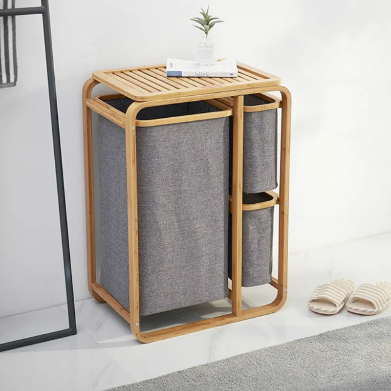 3 Gird корзина для белья из бамбука грязной одежды ванной комнаты хранения коробка