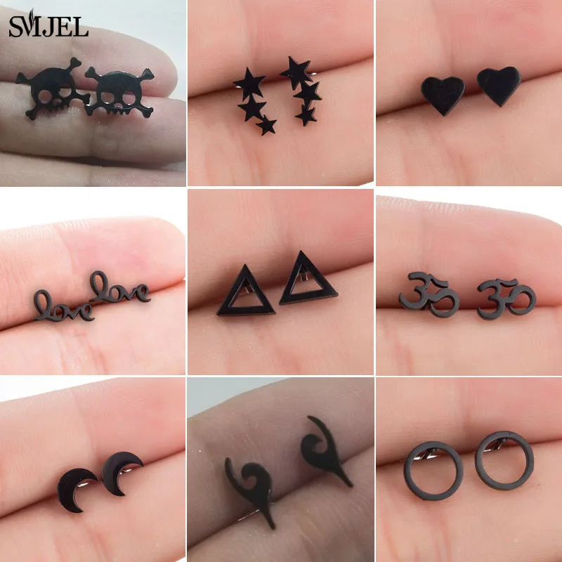 SMJEL минималистичные серьги в стиле панк из нержавеющей стали геометрические