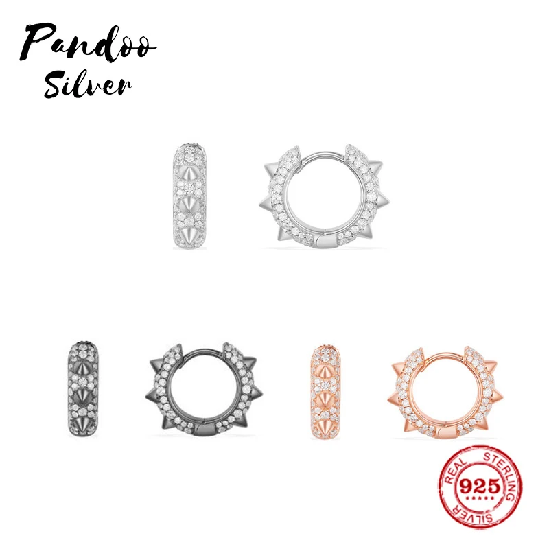Серьги клипсы Pandoo модная подвеска Стерлинговое Серебро оригинал 1:1 серебряные