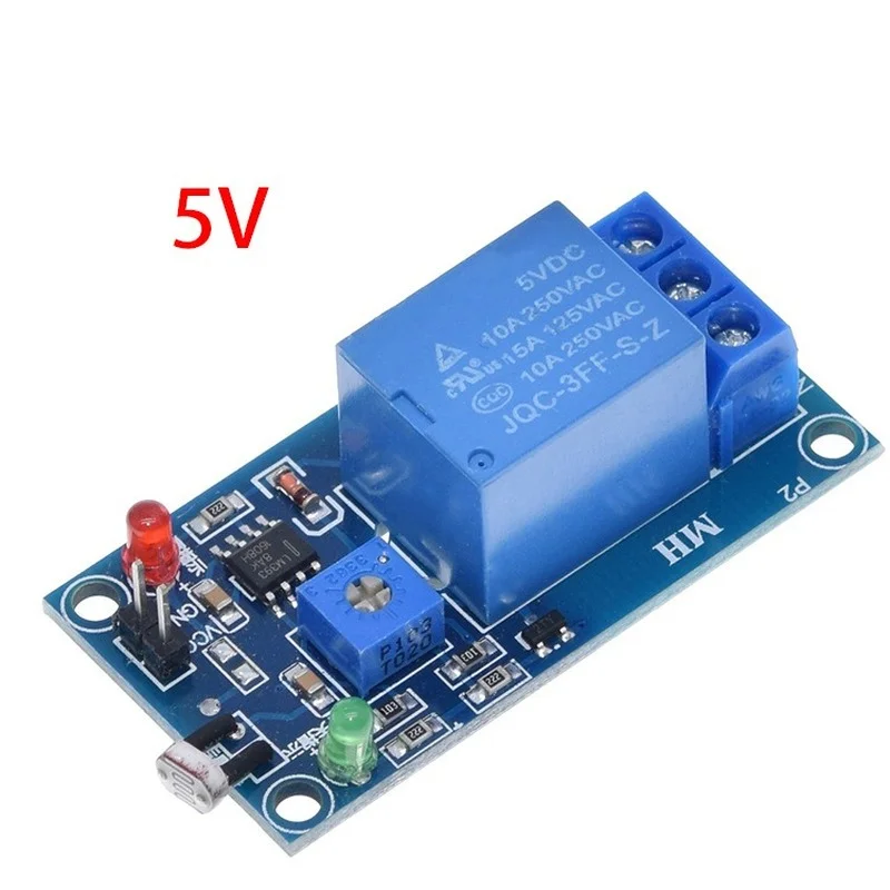 

DC 5V 12V Light Photoswitch Sensor Switch LDR Photoresistor Relay Module Light Detection Photosensitive Sensor Board