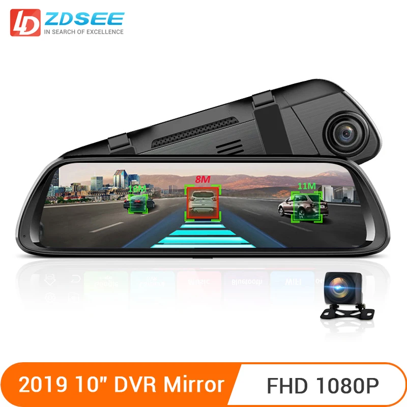 LDZDSEE H9 Автомобильный видеорегистратор камера зеркало 4G Android 8 1 ADAS 10 &quotips Full HD 1080P