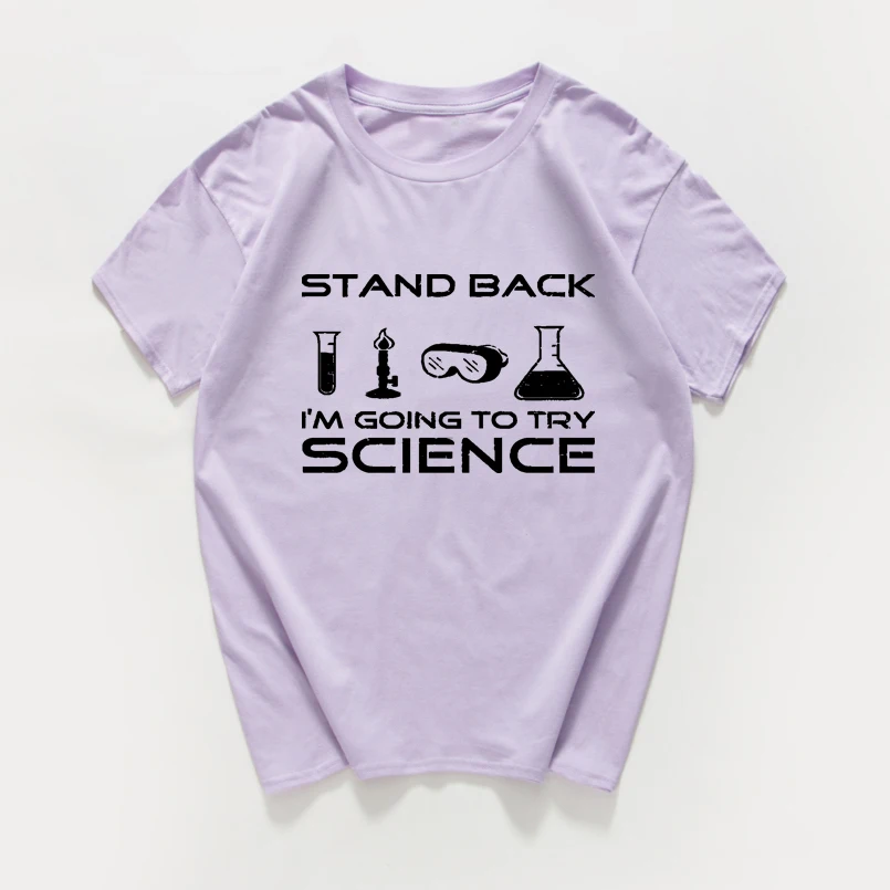 Stand back i am'm to try science забавная Футболка мужская хип-хоп хипстерская уличная футболка homme мужская одежда harajuku Топ