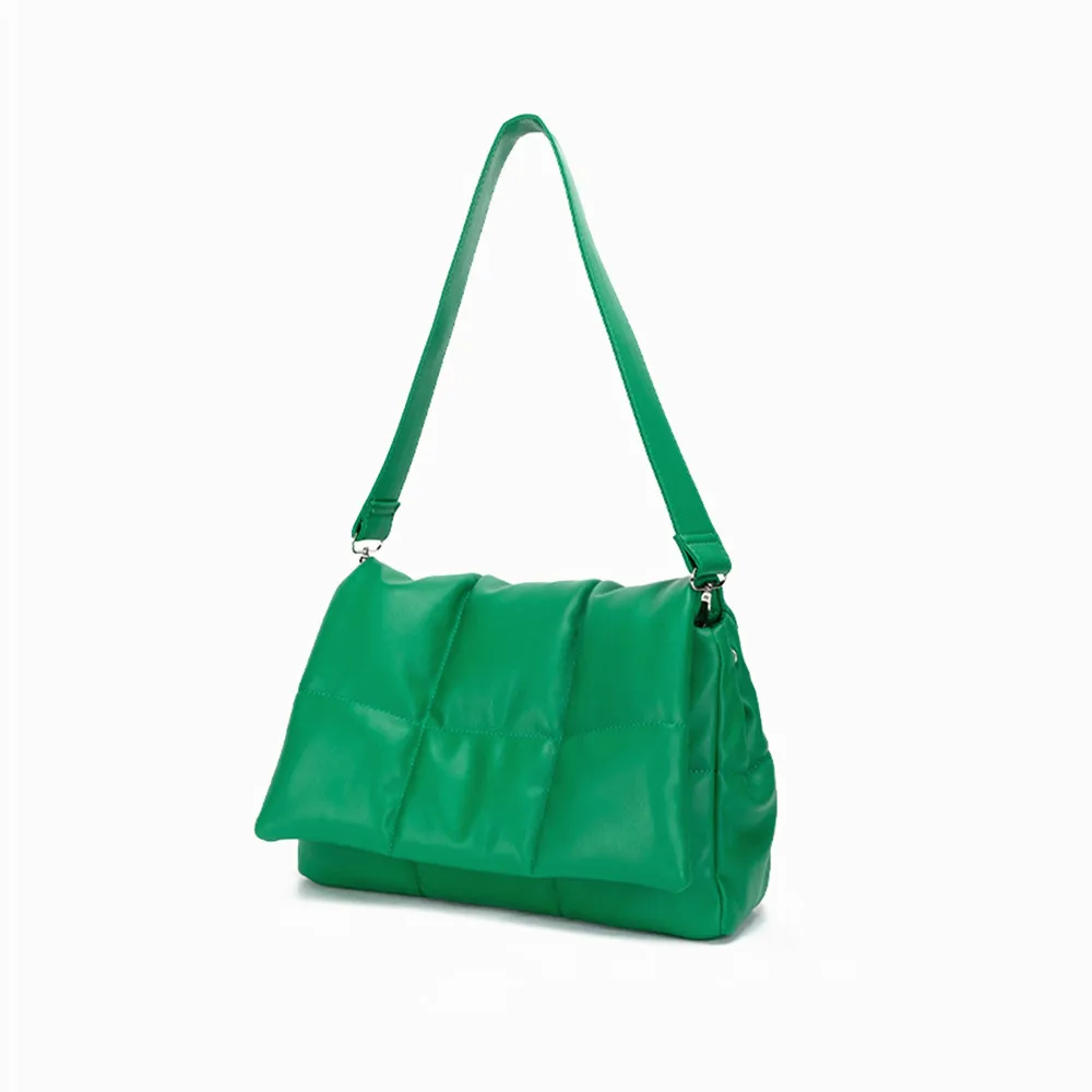 

Simple Design Quilted Leather Sling Shoulder Bags Large Square Square Women Clutch Handbags and Purse