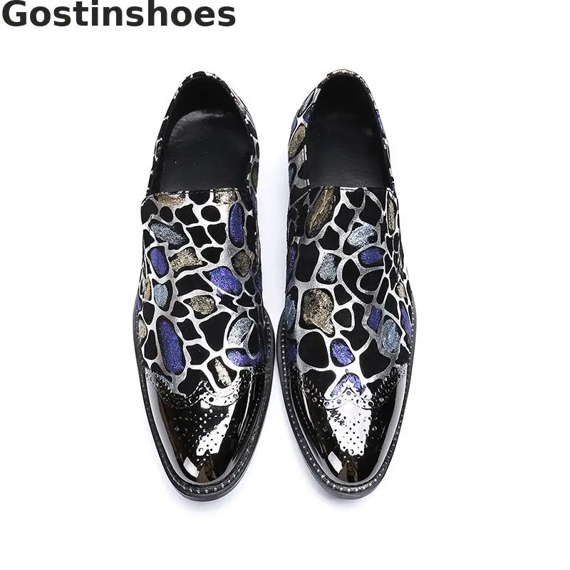 Мужская обувь мужская повседневная из натуральной кожи с цветочным принтом