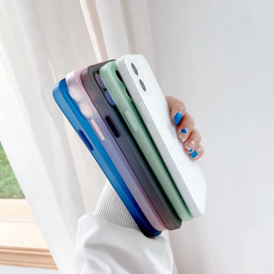 

Ultra Thin Matte TPU Phone Case for iPhone 12 11 Pro Max XR XS X 8 7 Plus SE 2020 12 Mini Shockproof Clear Soft PC Cover Funda