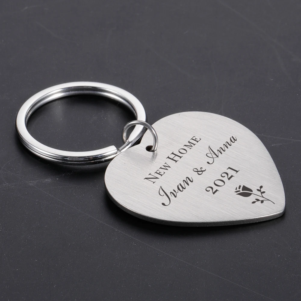 personalized souvenirs new home keychain customizable couple name keyring lovers new house gifts engraved keychains for couples free global shipping