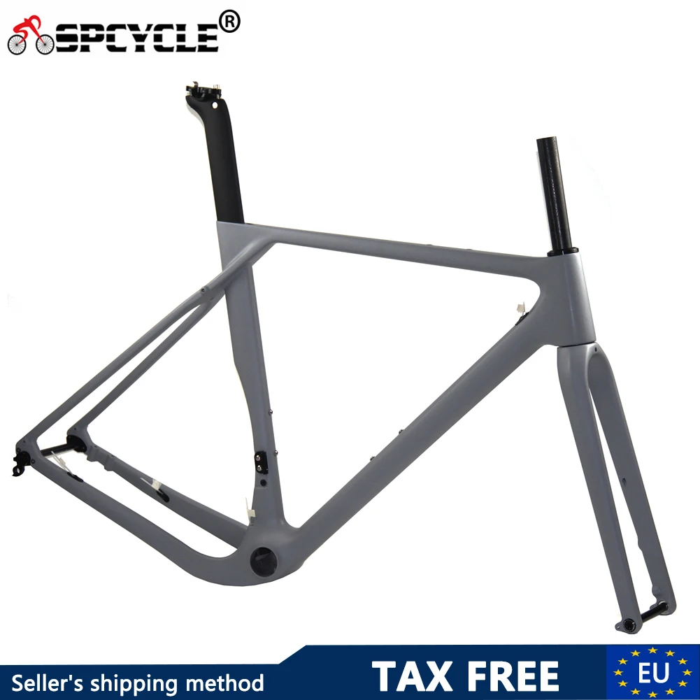 

Высококачественный цементный серый карбоновый гравийный каркас BB386 плоский дисковый тормоз T1000 углеродное волокно гравий велосипедная Рам...