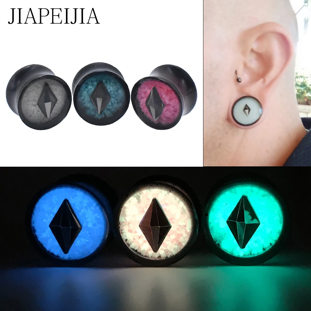 Черные Кристальные Акриловые тоннели для ушей пирсинг уха измеритель плоти