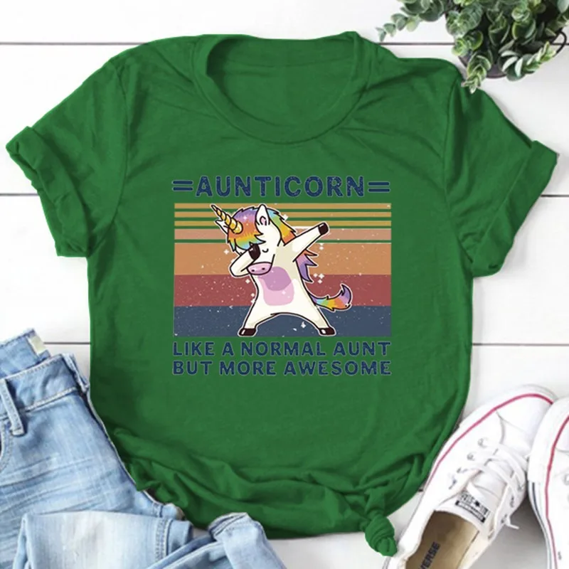 Aunticorn как обычная тетя но удивительная футболка хлопок женская модель новые