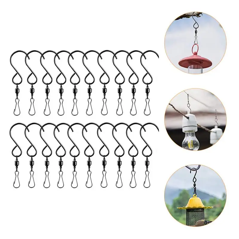 

20pcs Durable Helpful Safe Swivel Hooks Clips Wind Chimes Hooks 360 Degree Rotating Swivel Clips