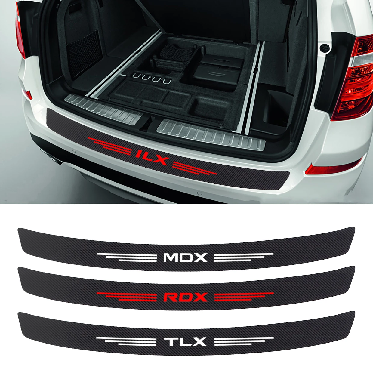 

For Acura TL UA6 UA7 LHD TSX CL9 MDX YD3 RSX TLX-L RDX RL RLX ZDX CDX NSX Car Accessories Carbon Fiber Car Sticker Trunk Decals