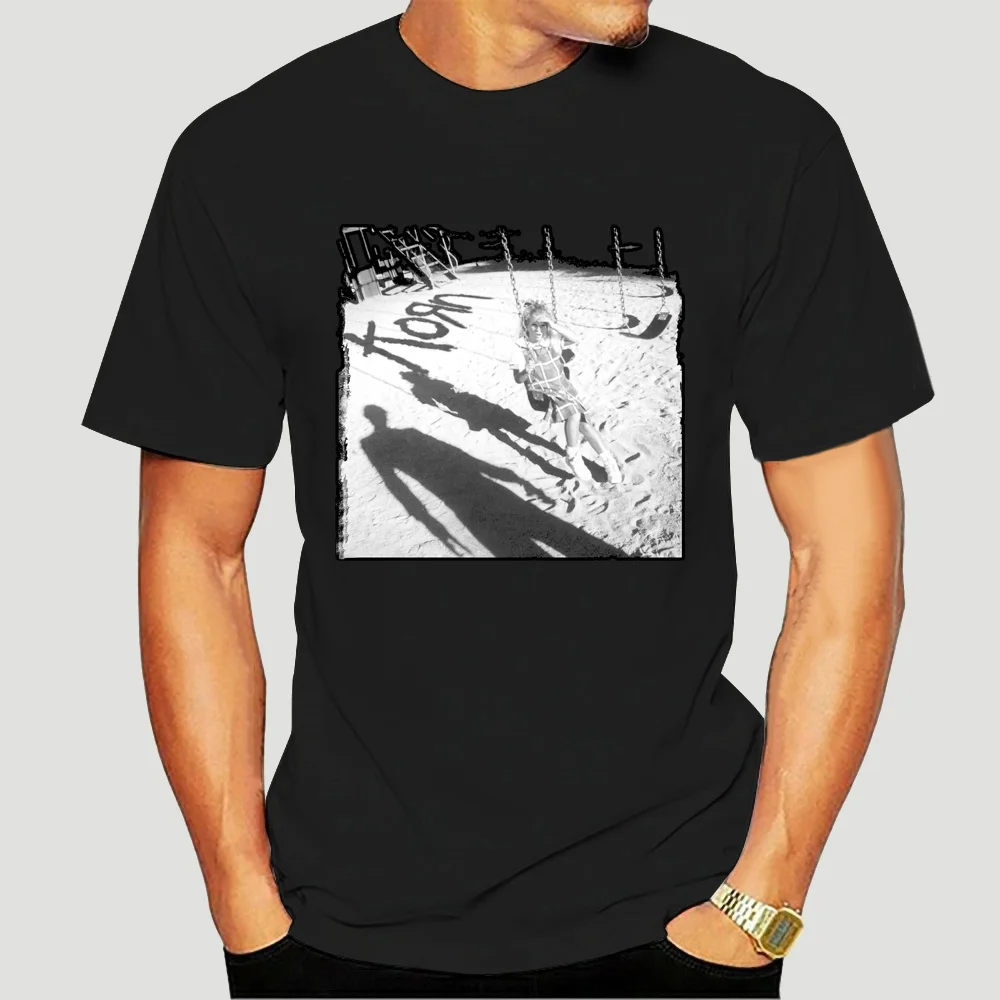

Уличная одежда, футболка, хипстерская брендовая одежда в стиле Харадзюку, футболка Korn, Мужская футболка с изображением песчаника, черная фу...