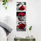 Картина из канавы, 3 шт., постер с цветами розы, скандинавские настенные картины для гостиной, скандинавский декор для коридора, абстрактное настенное искусство