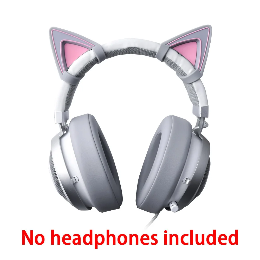 

1 pair Silicone Cat Kitty Ears Lovely Attachable Accessory Compatible for Mercury Razer Kraken 2019, Kraken TE ,7.1 V2 Headse